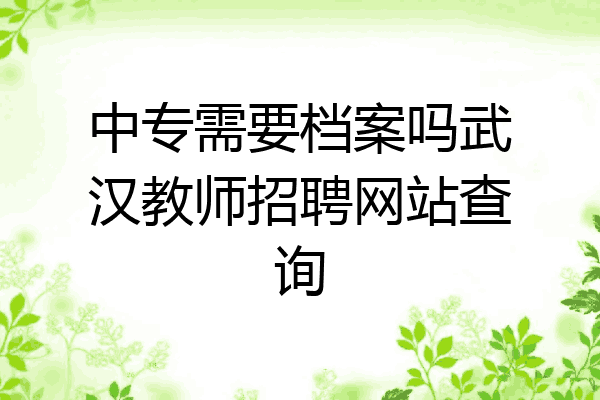 中专需要档案吗武汉教师招聘网站查询