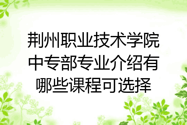 荆州职业技术学院中专部专业介绍有哪些课程可选择