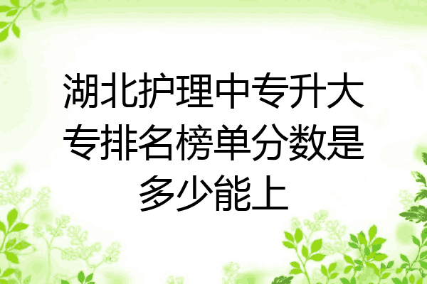 湖北护理中专升大专排名榜单分数是多少能上