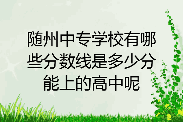 随州中专学校有哪些分数线是多少分能上的高中呢
