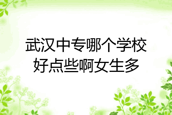 武汉中专哪个学校好点些啊女生多