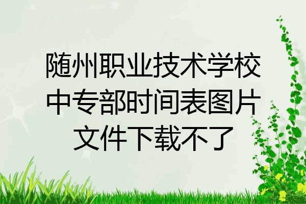 随州职业技术学校中专部时间表图片文件下载不了