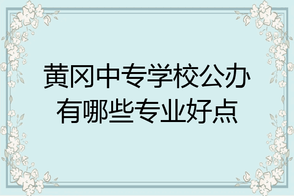 黄冈中专学校公办有哪些专业好点