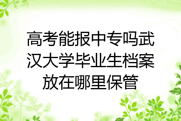 高考能报中专吗武汉大学毕业生档案放在哪里保管
