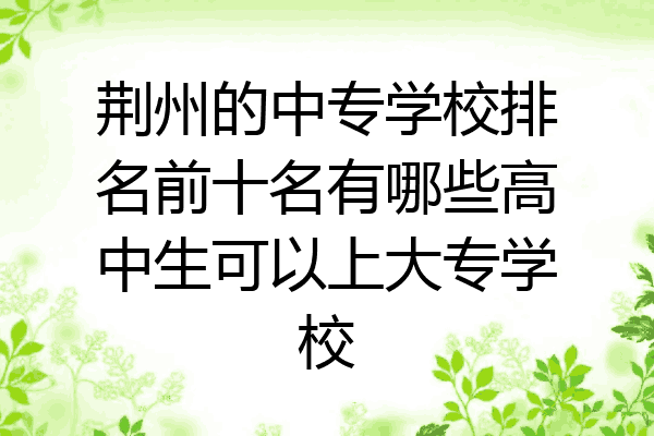 荆州的中专学校排名前十名有哪些高中生可以上大专学校