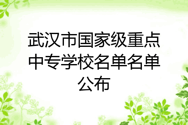 武汉市国家级重点中专学校名单名单公布