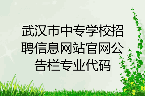 武汉市中专学校招聘信息网站官网公告栏专业代码