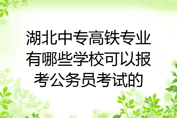 湖北中专高铁专业有哪些学校可以报考公务员考试的