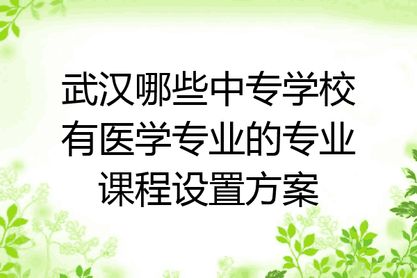 武汉哪些中专学校有医学专业的专业课程设置方案