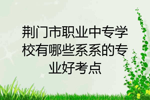 荆门市职业中专学校有哪些系系的专业好考点