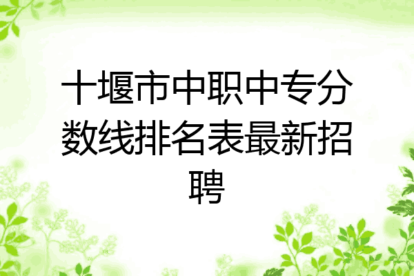 十堰市中职中专分数线排名表最新招聘