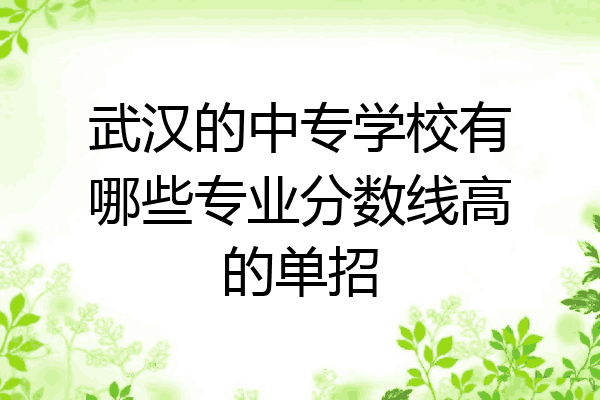 武汉的中专学校有哪些专业分数线高的单招