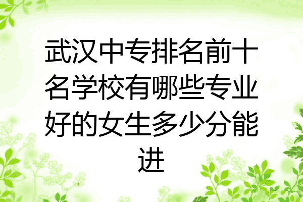 武汉中专排名前十名学校有哪些专业好的女生多少分能进
