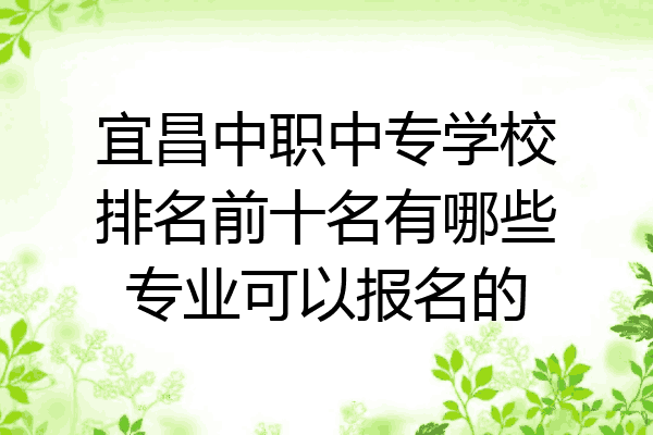 宜昌中职中专学校排名前十名有哪些专业可以报名的