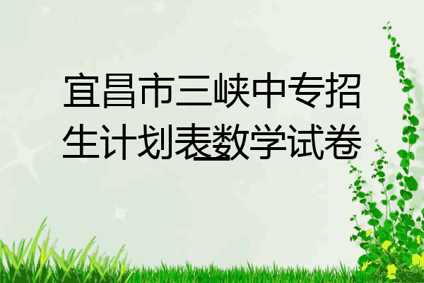宜昌市三峡中专招生计划表数学试卷一