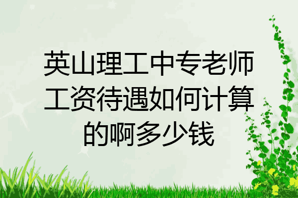 英山理工中专老师工资待遇如何计算的啊多少钱