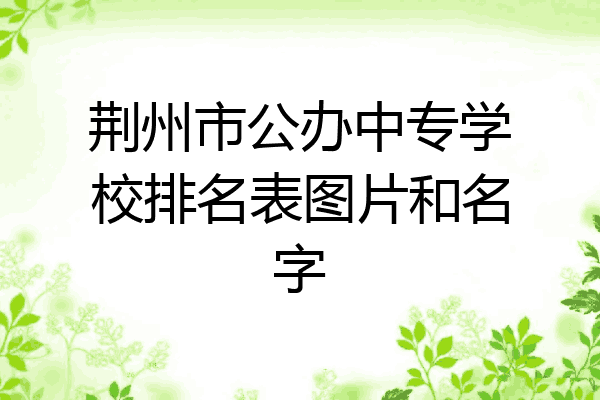 荆州市公办中专学校排名表图片和名字