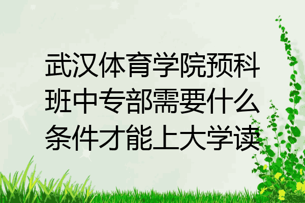 武汉体育学院预科班中专部需要什么条件才能上大学读