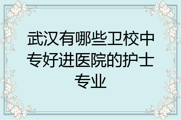 武汉有哪些卫校中专好进医院的护士专业