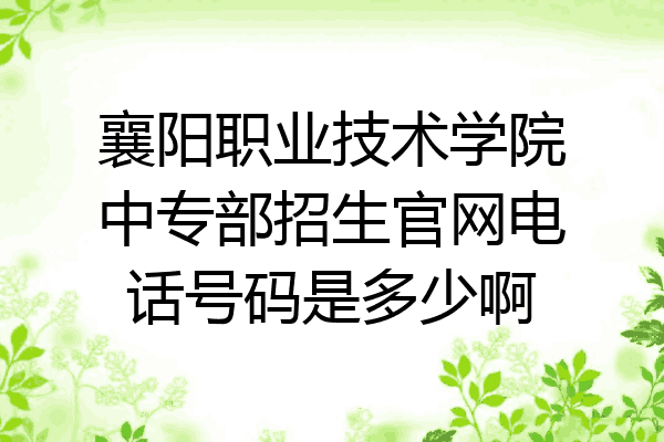 襄阳职业技术学院中专部招生官网电话号码是多少啊