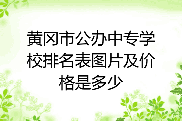 黄冈市公办中专学校排名表图片及价格是多少