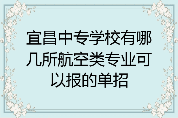 宜昌中专学校有哪几所航空类专业可以报的单招