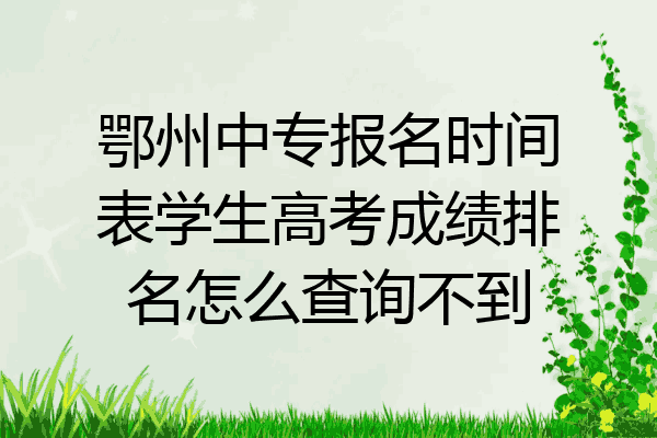 鄂州中专报名时间表学生高考成绩排名怎么查询不到
