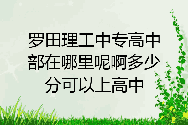 罗田理工中专高中部在哪里呢啊多少分可以上高中