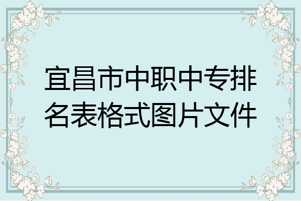 宜昌市中职中专排名表格式图片文件