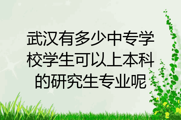 武汉有多少中专学校学生可以上本科的研究生专业呢