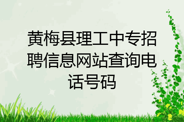 黄梅县理工中专招聘信息网站查询电话号码