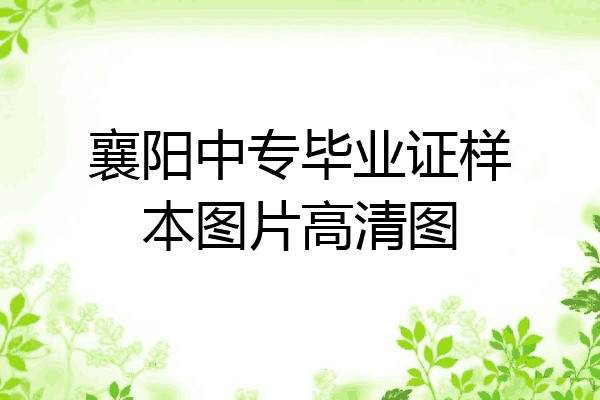襄阳中专毕业证样本图片高清图