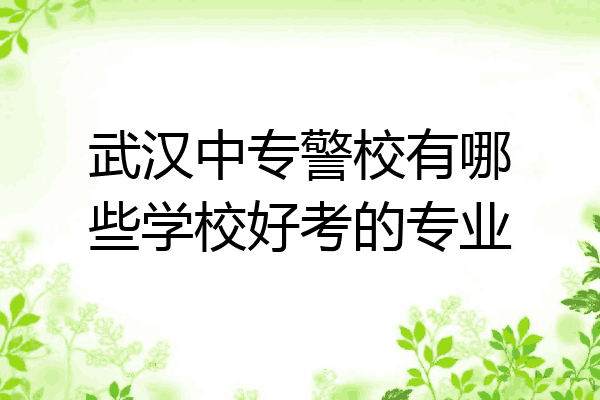 武汉中专警校有哪些学校好考的专业