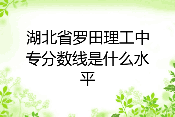 湖北省罗田理工中专分数线是什么水平