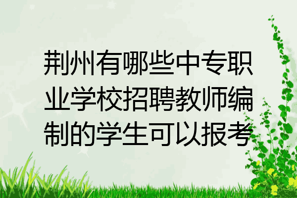 荆州有哪些中专职业学校招聘教师编制的学生可以报考