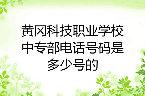 黄冈科技职业学校中专部电话号码是多少号的
