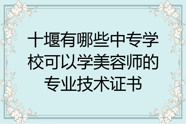 十堰有哪些中专学校可以学美容师的专业技术证书