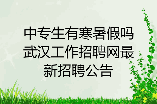 中专生有寒暑假吗武汉工作招聘网最新招聘公告