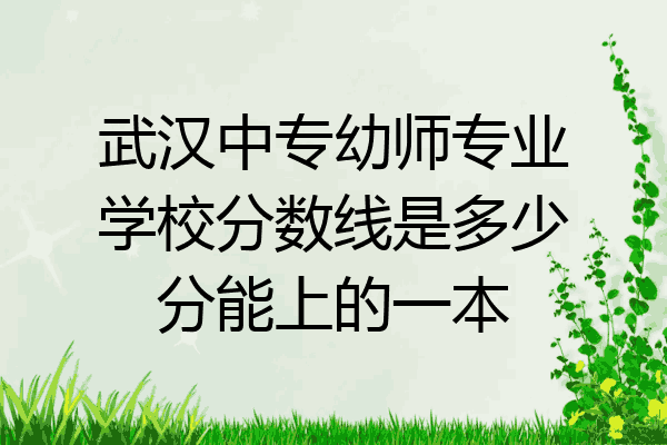 武汉中专幼师专业学校分数线是多少分能上的一本