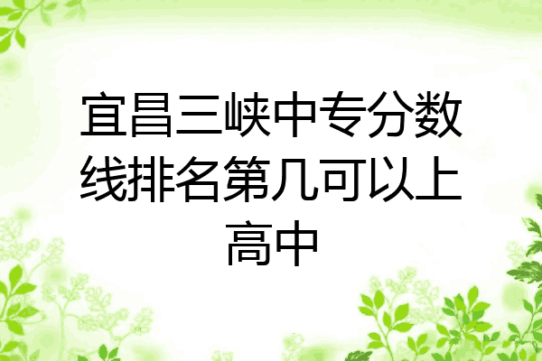 宜昌三峡中专分数线排名第几可以上高中