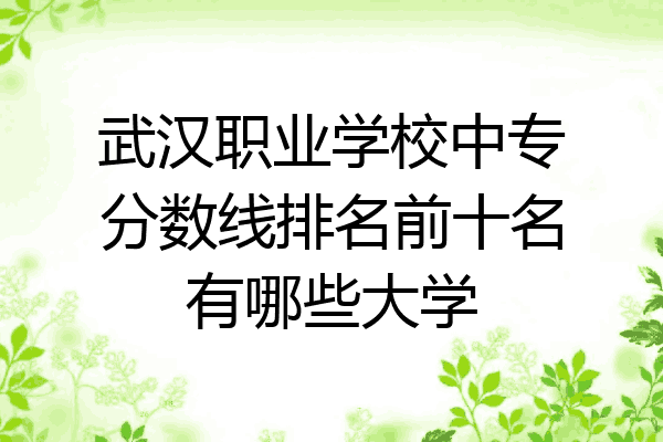 武汉职业学校中专分数线排名前十名有哪些大学