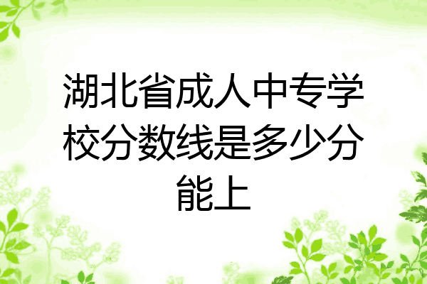 湖北省成人中专学校分数线是多少分能上