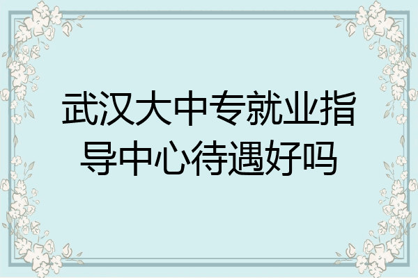 武汉大中专就业指导中心待遇好吗