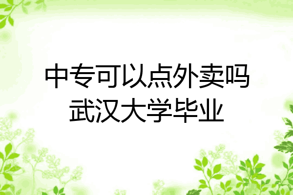 中专可以点外卖吗武汉大学毕业