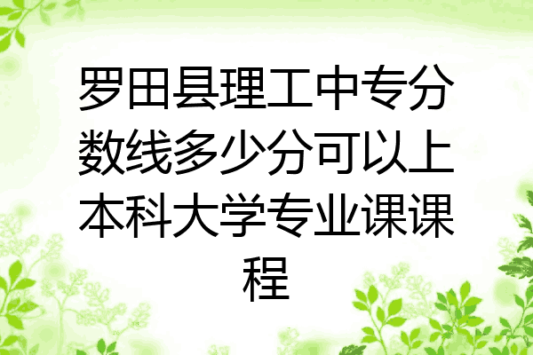 罗田县理工中专分数线多少分可以上本科大学专业课课程