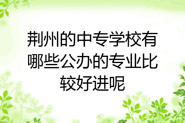 荆州的中专学校有哪些公办的专业比较好进呢