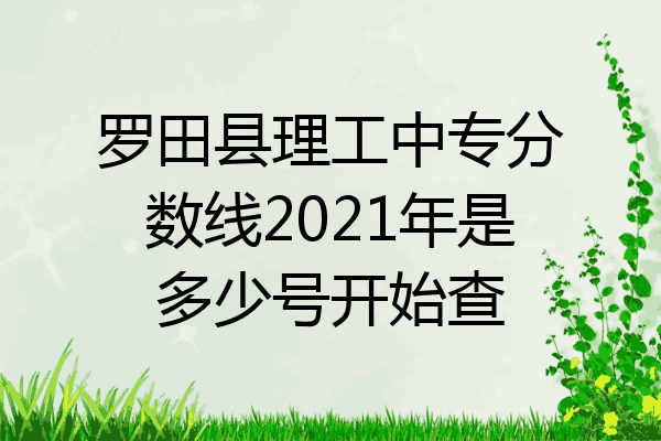 罗田县理工中专分数线2021年是多少号开始查