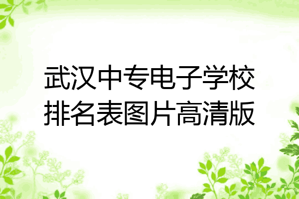 武汉中专电子学校排名表图片高清版
