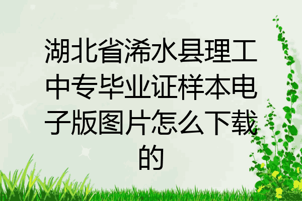 湖北省浠水县理工中专毕业证样本电子版图片怎么下载的