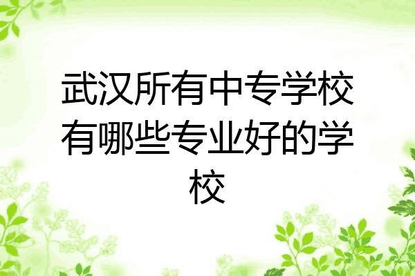 武汉所有中专学校有哪些专业好的学校